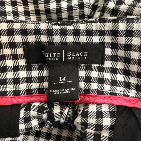White House Black Market checkered black and white shorts size 14 - Picture 8 of 9